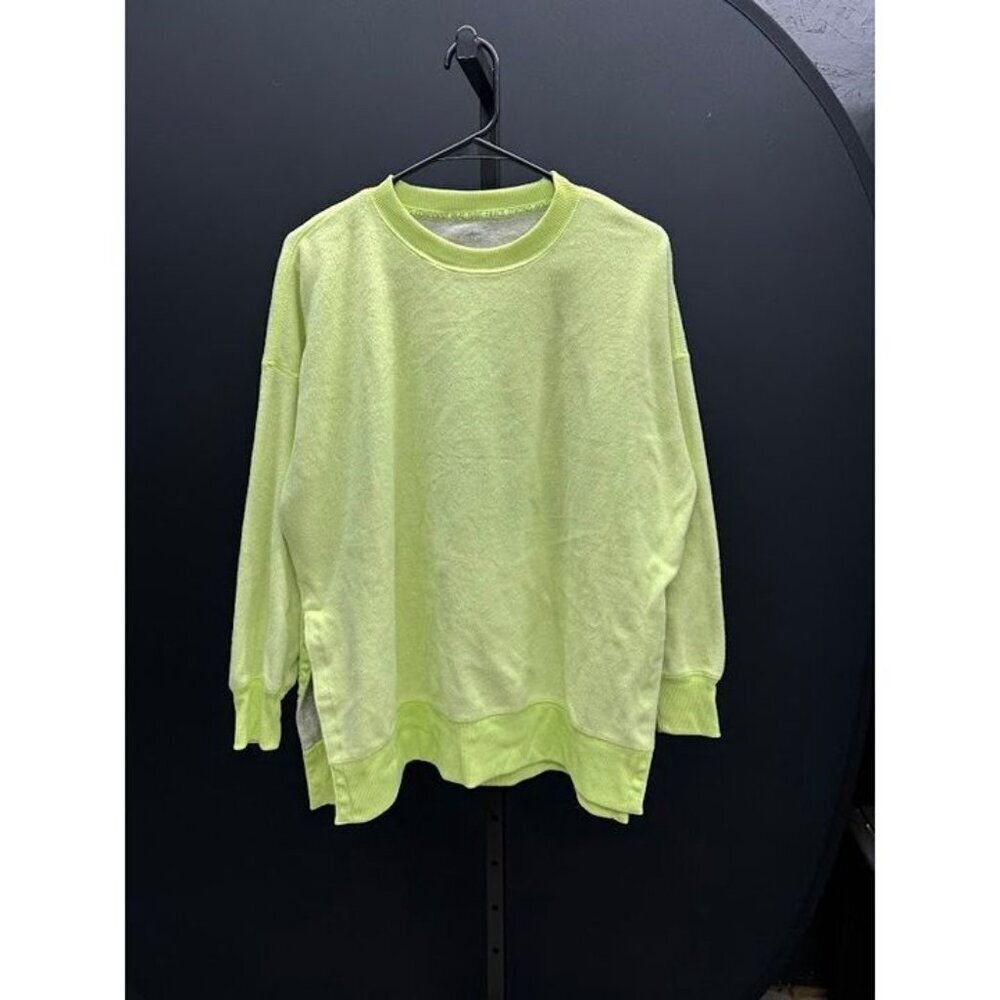 Aerie Neon Green Fleece Oversized Crewneck Sweatshirt
